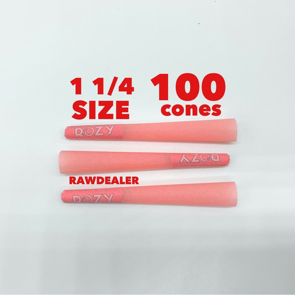 ROZY Pink rose Pre Rolled Cones with filter tip 1 1/4 size European paper - Picture 6 of 6